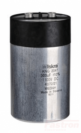 Iskra Doo DC Link Capacitor KNG3047, DC Link 970uF 10% 1000VDC, 80Amp, RRN445_18, H:165mm x D:116mm, M12 Mounting Stud, M6 Terminals, MOQ = 200pcs FE-KNG3047