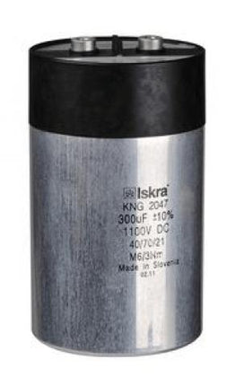 Iskra Doo DC Link Capacitor KNG3047, DC Link 970uF 10% 1000VDC, 80Amp, RRN445_18, H:165mm x D:116mm, M12 Mounting Stud, M6 Terminals, MOQ = 200pcs FE-KNG3047