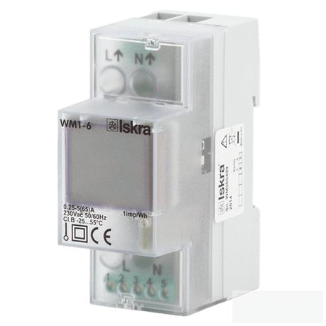 Iskra Doo kWh Meter WM1-6 230WWNA, DIN Rail Mount kWh Meter, 240VAC, 65 Amp, Single Phase, DIN Rail Mount FE-WM1-6 230WWNA