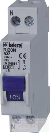 Iskra Doo Low Voltage Switchgear RSN63, 1 Pole Miniature Circuit Breaker Disconnect Switch 63 Amps, 230/400VAC, IEC/EN 60947-3, IP20 FE-RSN63