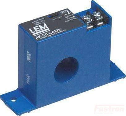 AK 200 C420L, AC Current Sensor, selectable 100, 150, 200 Amp, Average RMS 4-20mA output, 19mm round aperture
