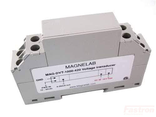 Magnelab Inc DC Voltage Transducer DVT-1000-420, DC Voltage Transducer, Din Rail Mount, 10-1000VDC, 4-20mA output, 15-48VDC Supply Voltage, 10mS Response FE-DVT-1000-420
