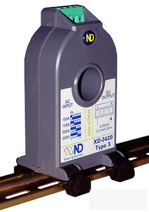 Northern Design Electronics Ltd Solid Core AC Current Transformer with Process Output XD-I420-2, AC Current Transducer, Average RMS, Ipn = Selectable 15,30,45,60,75,100 Amp, 4-20mA out, 16-36VDC Loop powered FE-XD-I420-2