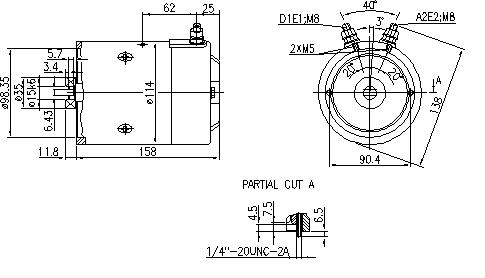11.216.257 AMJ5730 (AMJ5842) MAHLE - Letrika Unidirectional CCW 24VDC Motor, 2.2kW, 2700rpm-DC Motor-MAHLE-Fastron Electronics Store