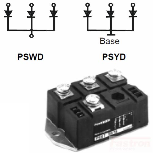 Powersem 3 Phase Bridge Rectifier PSWD120/16, 3 Phase Half Wave Rectifier Bridge 120 Amp, 1600V, with Isolated Base</p> FE-PSWD120/16