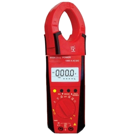 Rish Clamp 300A AC/DC, 300Amp AC/DC Clamp-On Power Multi Meter with Rotating Jaw, TRUE RMS MEASUREMENT