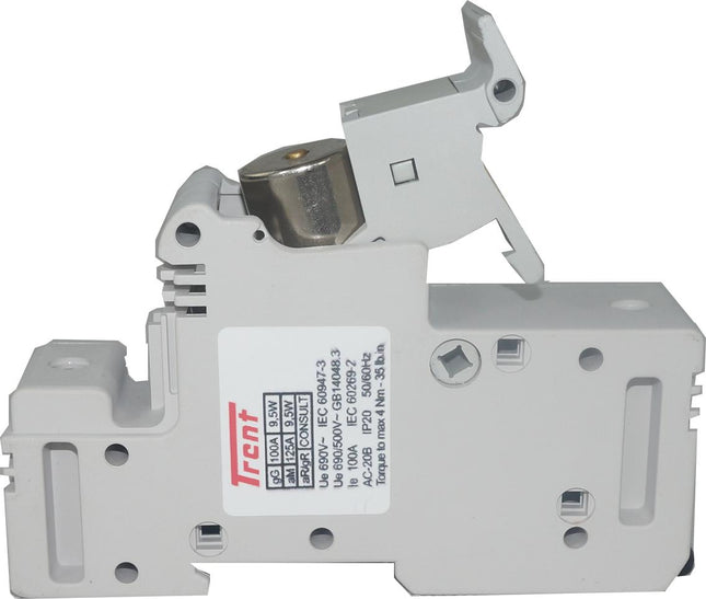 NBR-CH14/UQ/50A/690V + RT18-63L, 63 Amp 690VAC Semiconductor I²t gR Fuse Cartridge Style 51 x 14mm with DIN Rail Fuse Holder-gR Semiconductor Fuse Quick Release-Trent-Fastron Electronics Store