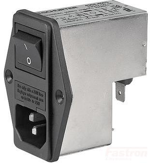 Schurter EMC Filter 4304-4022, IEC Appliance Inlet C14 with 1 Stage EMC (RFI) Line Filter, Fuseholder 2-pole, Line Switch 2-pole FKI2-50-2/I, 2 Amp FE-4304-4022