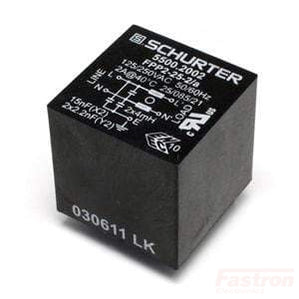 5500.2002, EMC (RFI) Line Filter, PCB Mount, FPP2.25.2/A, 250VAC, 2 Amp