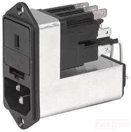 CE20.6100.151, IEC Appliance Inlet C14/M with Filter, Fuseholder 2-pole 5 x 20 mm
