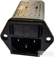 FKV-55-0001, Timonta Series FKV2-55-1/l, IEC Inlet w/ 1 Stage EMC (RFI) line filter, w/ 2 Pole 5x20 Fuse holder 250VAC, 1 Amp-EMC Filter, IEC Appliance Inlet-Schurter-Fastron Electronics Store