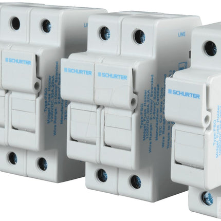 Schurter Solar Fuse 0091.0002, FSO DIN Rail Mount Fuse Holder 2 Pole for 1000VDC Solar PV Fuse (ASO Series) FE-0091.0002