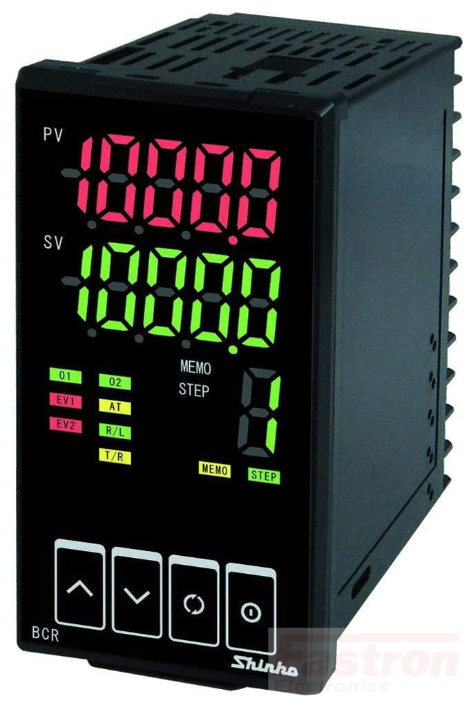 BCR2A1010 Temp Controller, 48x96mm, 24VAC/DC, Relay output, 2nd Event/Relay Cooling output
