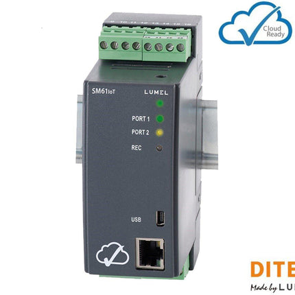 SM61IoT-11MQE0, Datalogger with Internal Web page, Universal 85-253VAC, 90-300VDC, 2 Relays, Modbus TCP/RTU,MQTT,HTTP/TCP/UDP/FTP/RS485/RS232/USB Comms-Communication Accessories-Lumel-Fastron Electronics Store